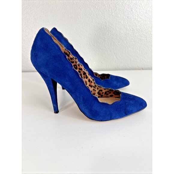 Betsey Johnson AA Very Giselle Blue Suede Platform Heels Pumps Women’s 8 - Picture 4 of 13
